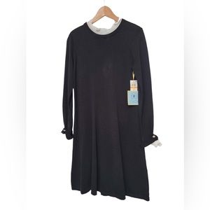 Cece Ruffled Long Sleeve Black Dress ~ NWT